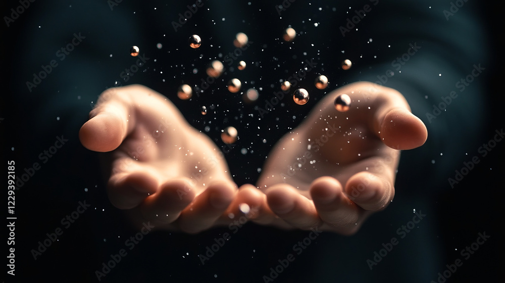Aufkleber A close-up shot of a jugglerâ€™s hands tossing multiple objects in perfect synchronization, emphasizing dexterity and showmanship,