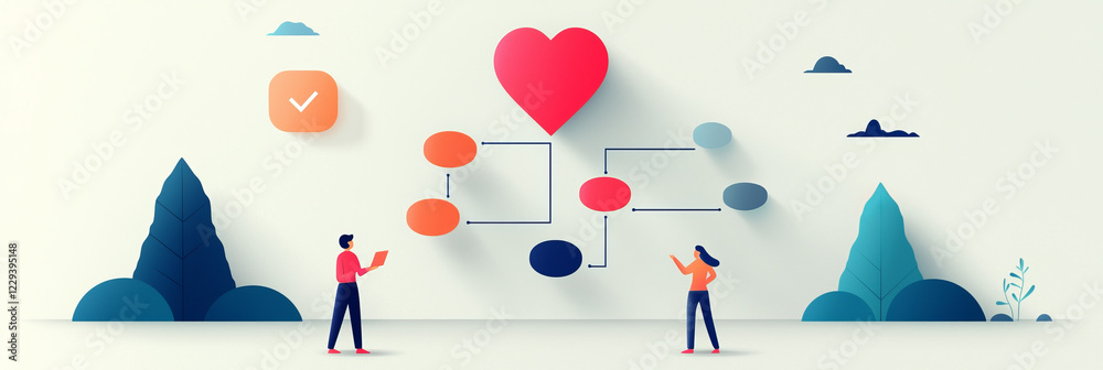 Aufkleber An inspiring depiction of a team leader distributing tasks on a flowchart, highlighting the importance of clarity in resource allocation,
