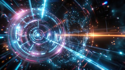 Obraz premium Abstract Tunnel Of Light With Vibrant Colors