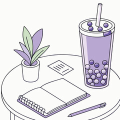 Blue Butterfly Pea Bubble Tea in a Gradient Glass