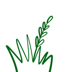 Grass doodle sketch style
