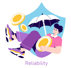 Banking Sector. Flat Vector Illustration