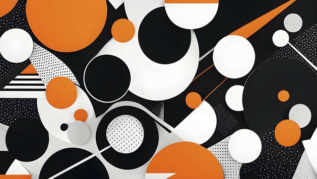 Abstract minimalist illustration wallpaper design accentuated with vibrant orange color, AI generated