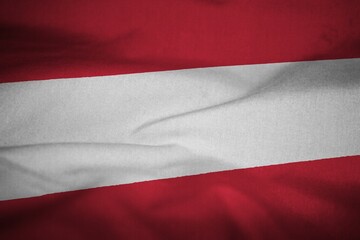 Ruffled Flag of Austria Blowing in Wind