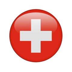 The Swiss flag in the form of a glossy icon