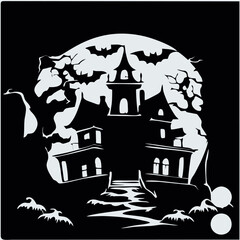 design logo icon character illustration vector  ghost house