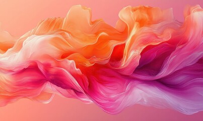 Abstract swirling pink orange artwork design