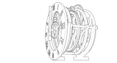 clock graphic symbol 3d illustration	
