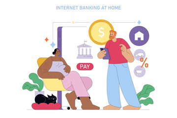 Financial Technologies. Flat Vector Illustration