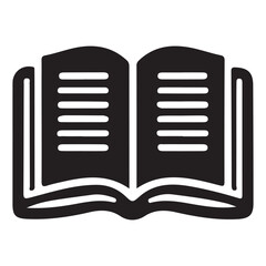 Open Book Silhouette Representing Knowledge and Learning