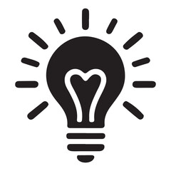 Shining Light Bulb Silhouette Representing New Ideas