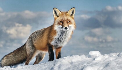 Fototapeta premium AI generated, animal, animals, mammal, mammals, biotope, habitat, one, individual, red fox (Vulpes vulpes)