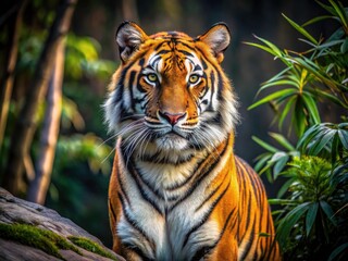 Fototapeta premium Royal Bengal tigers in breathtaking wildlife images. Explore captivating photos and pictures.