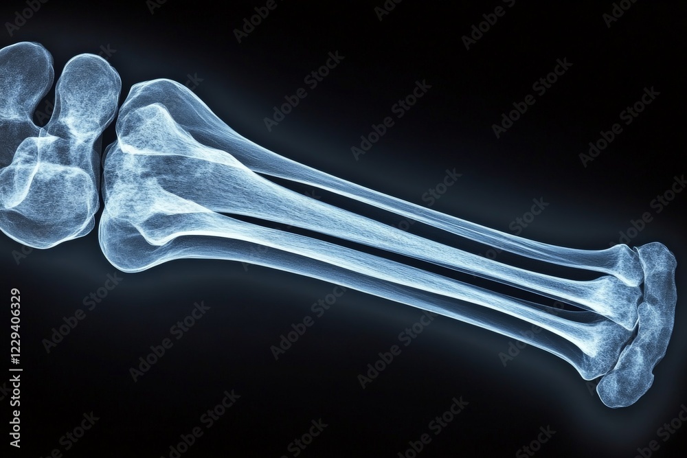 Aufkleber detailed view of human bones in an x-ray showcasing the forearm structure and joint connections duri