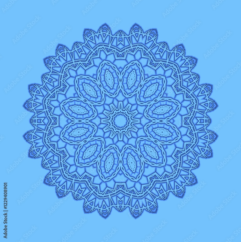 Poster shape with abstract pattern on blue background