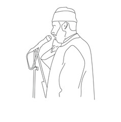 Azan watercolor drawing,
Illustration of Muslim man calling for prayer in mosque, Muslim man calling for prayer vector