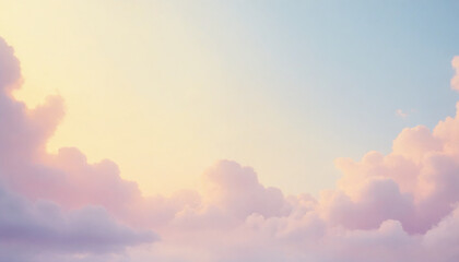 Obraz premium Soft pastel clouds in blue sky at sunset for calming background with copy space