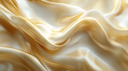 Obraz premium Elegant gold silk drapery textile fabric studio close-up soft textures luxury concept