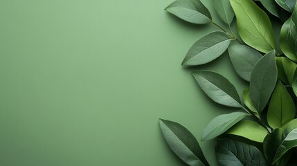 Fototapeta premium Fresh green leaves arrangement nature botanical image natural environment close-up view