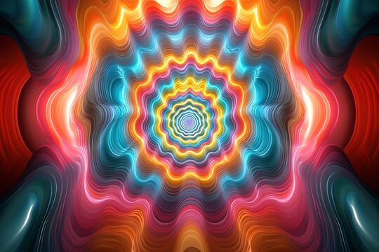 Optical tricks and illusions, dynamic patterns and colors. 