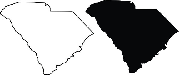 South Carolina state map icon design on white background