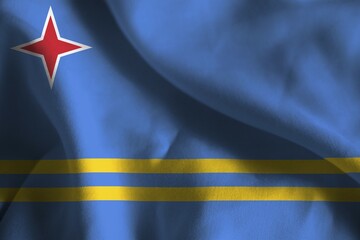 A ruffled fabric flag of Aruba