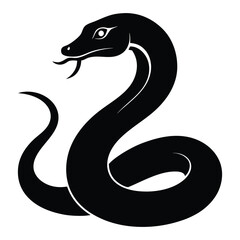 Fototapeta premium Anacondaa snake black silhouette vector illustration