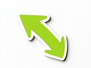 A green arrow that is pointing to the right on a white background