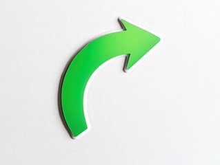 A green arrow that is pointing to the right on a white background