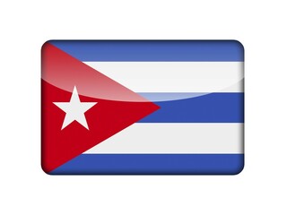 The Cuban flag in the form of a glossy icon