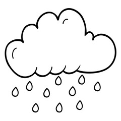 Cloud Drizzling Love Line Art Design