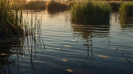 Swaying River Reeds with Hidden Wildlife #26