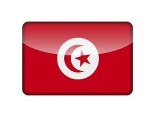 The Tunis flag in the form of a glossy icon