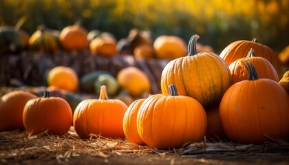Pumpkins in Autumn Harvest
