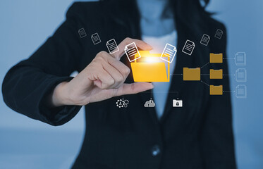 Organize folders with a document management system (DMS), an online document database and an...