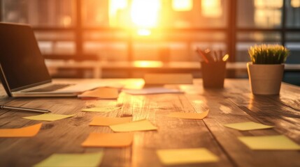 Entrepreneurs Brainstorming at a Coworking Space During Sunset