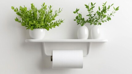 Wall Mounted Toilet Paper Holder with Stylish Storage for Plants