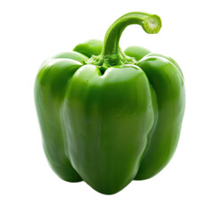 Fresh Green Bell Pepper on White Background