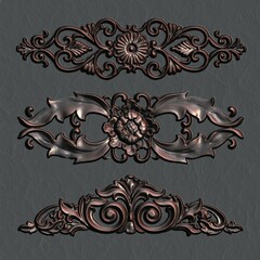 3d swirl floral luxury background decorative ornament