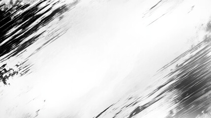 Obraz premium Abstract black and white brush strokes on white background