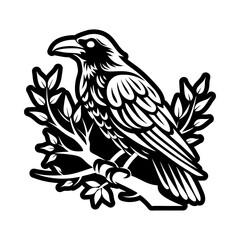 Fototapeta premium Crow symbol icon in solid style