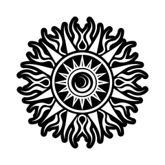 Sun symbol icon in solid style