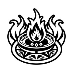 A solid style icon of mystic fire symbol