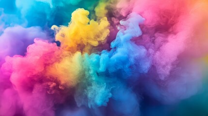 Fototapeta premium A stunning display of colorful smoke clouds blending together, creating an abstract and vibrant visual effect.