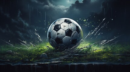 Fototapeta premium Close up of a soccer ball scoring a goal with betting odds