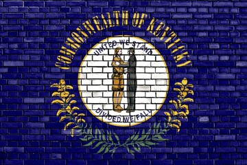 Flag of Kentucky painted on brick wall