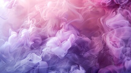 Fototapeta premium Abstract pastel pink and purple ink swirls, flowing in water, creating a dreamy background for design projects