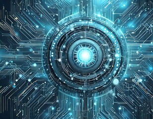 Obraz premium テクノロジー 回路 イラスト