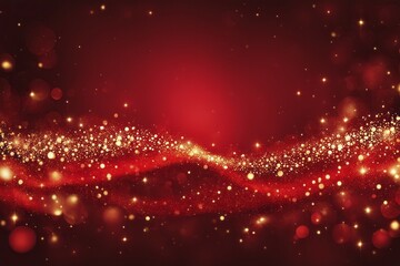 A red background with a wave of bokeh light sparkles, giving a festive and twinkling effect, AI generated