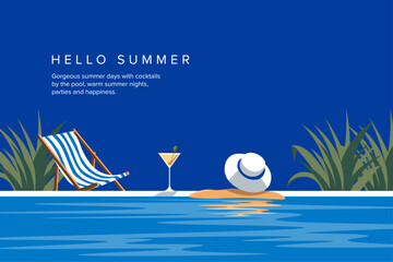 Hello summer banner, card, cover